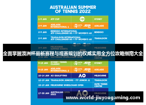 全面掌握澳洲杯最新赛程与观赛规划的权威实用全方位攻略指南大全